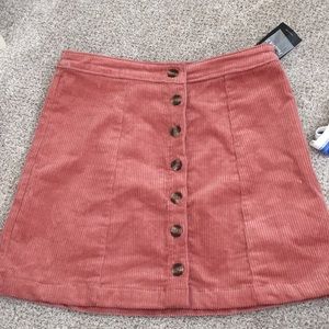 corduroy button up skirt